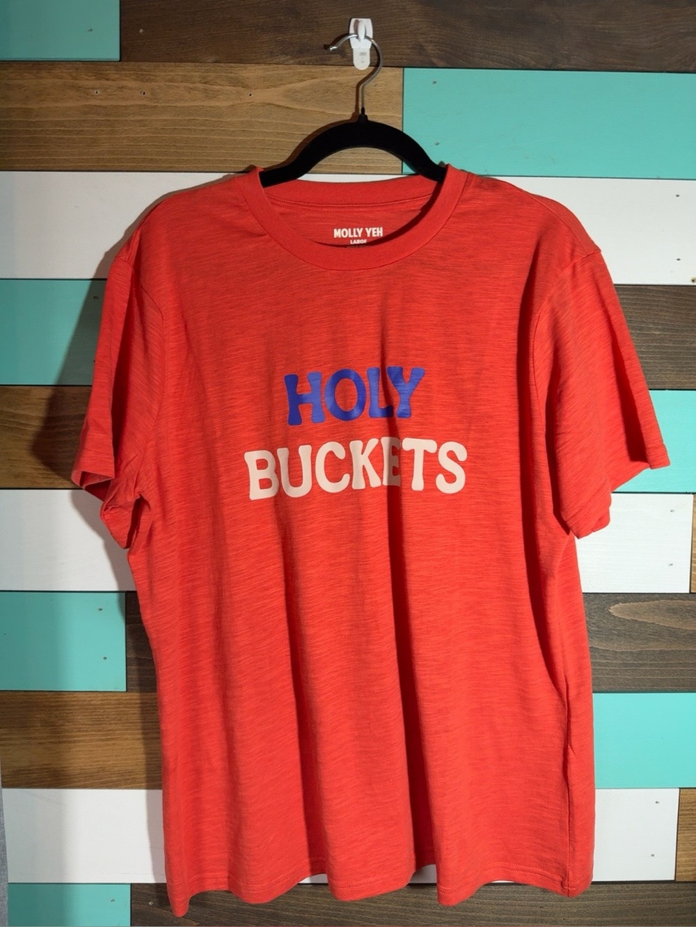 Women's 'Holy Buckets' Short Sleeve Tee - Coral